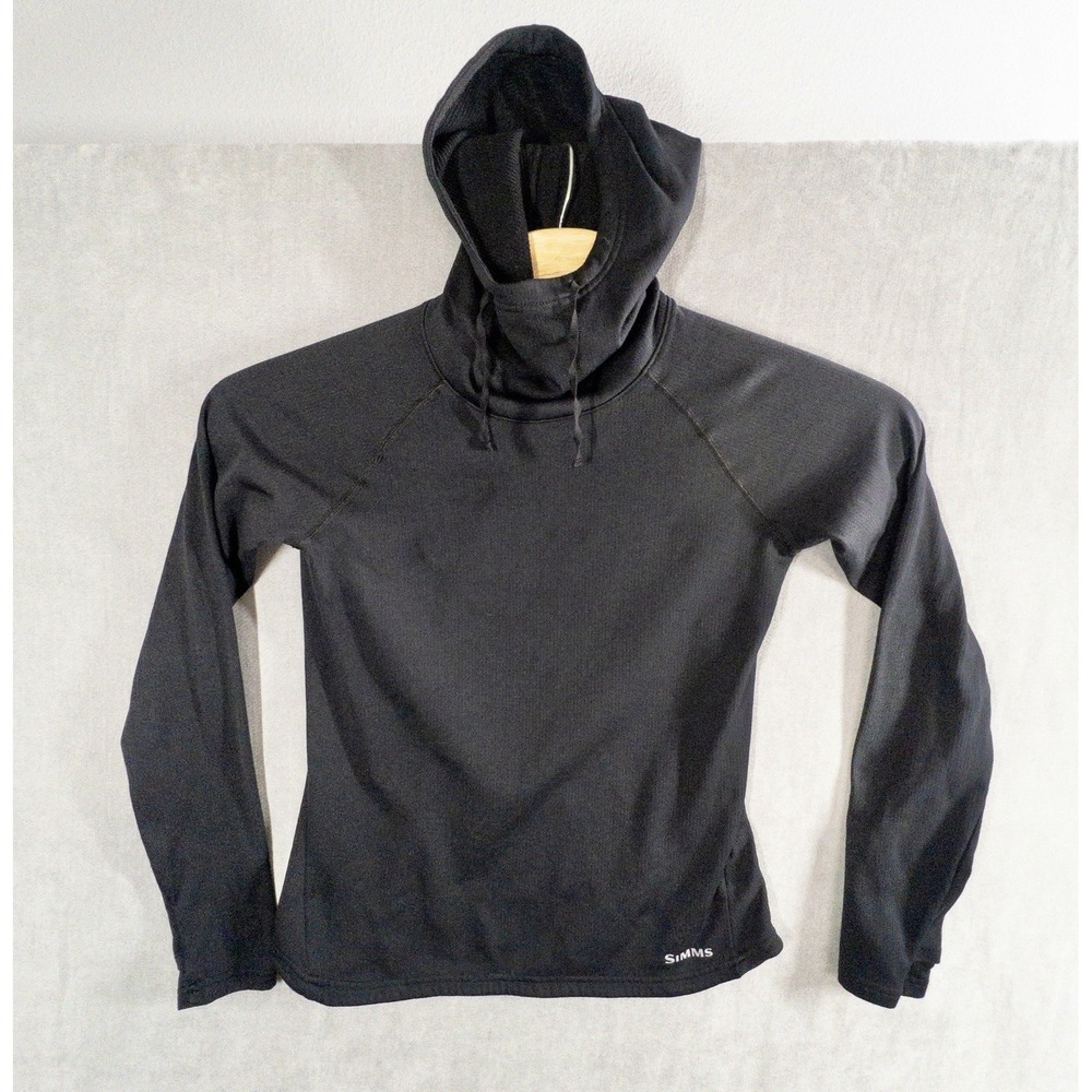 Simms Fly Fishing Womens Small Black Performance Hoodie Outdoors Gorpcore